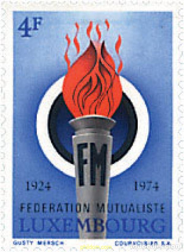 Sellos: 97476 MNH LUXEMBURGO 1974 50 ANIVERSARIO DE LA FEDERACION MUTUALISTA
