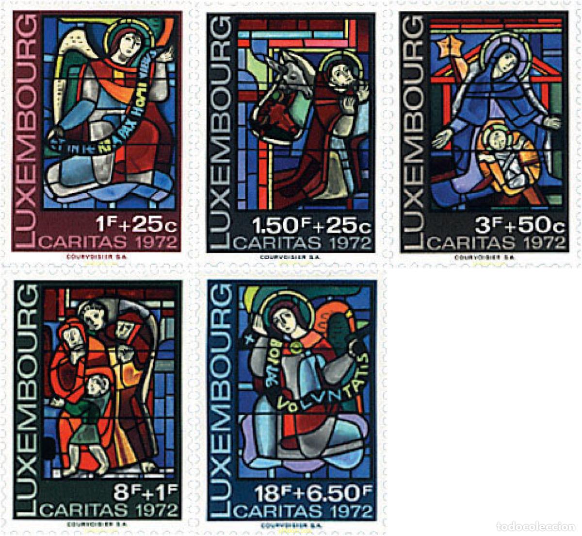 Sellos: 97468 MNH LUXEMBURGO 1972 CARITAS. VIDRIERAS DE LA CATEDRAL DE LUXEMBURGO