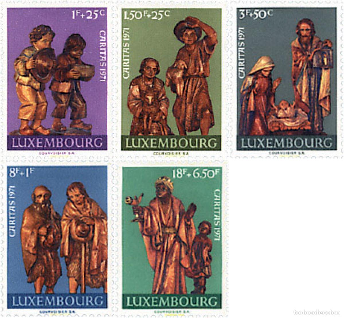 Sellos: 97444 MNH LUXEMBURGO 1971 CARITAS. ESTATUILLAS DE MADERA