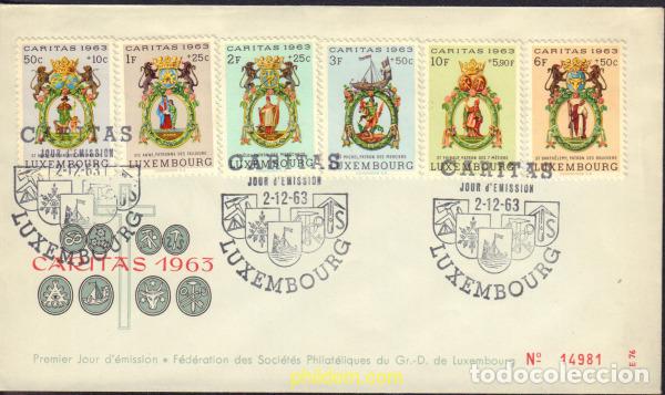 Sellos: 432484 MNH LUXEMBURGO 1963 CARITAS. ESCUDOS DE LAS CONFRARIAS DE OFICIOS