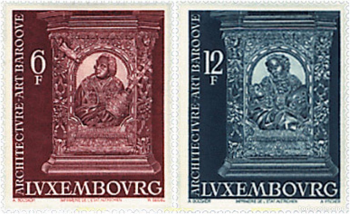 Sellos: 97520 MNH LUXEMBURGO 1977 ARQUITECTURA DEL BARROCO. ESCULTURAS
