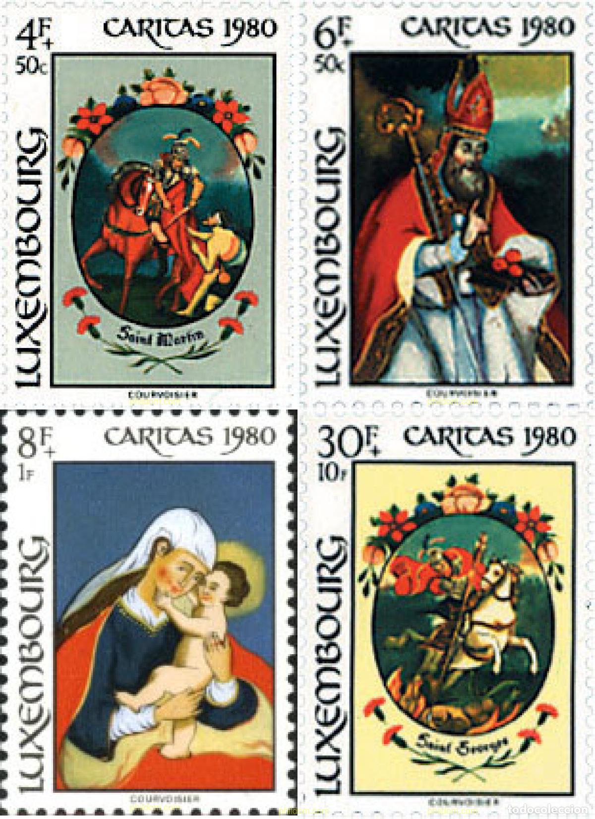 Sellos: 97555 MNH LUXEMBURGO 1980 CARITAS. PINTURAS SOBRE CRISTAL