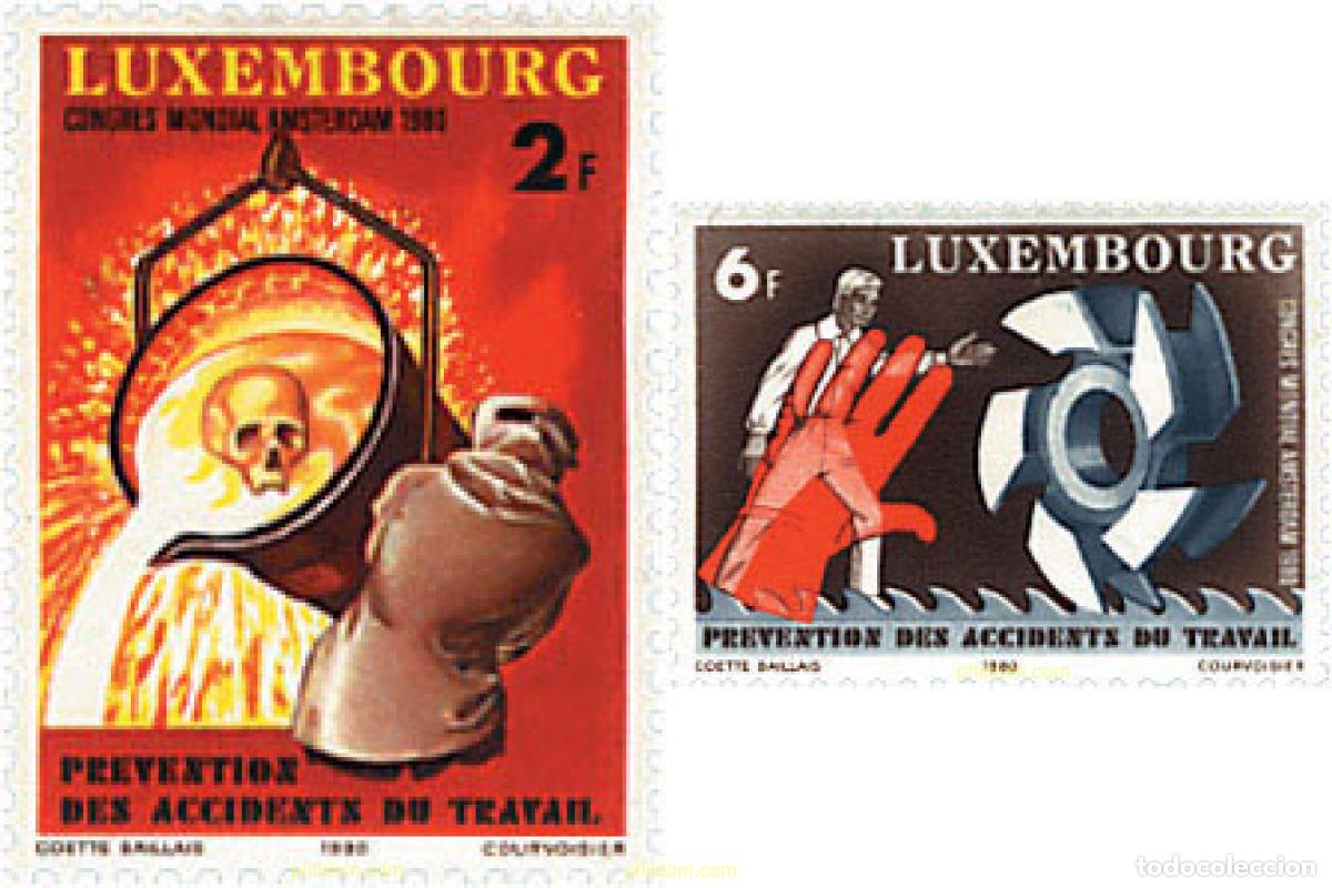 Sellos: 97553 MNH LUXEMBURGO 1980 PREVENCION DE LOS ACCIDENTES LABORALES
