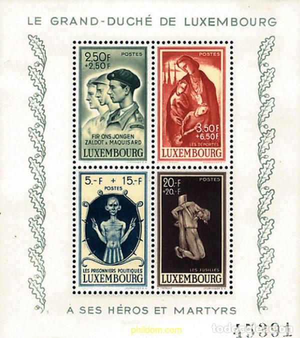 Stamps: 97728 MNH LUXEMBURGO 1946 HOMENAJE A LOS MARTIRES DE LA GUERRA