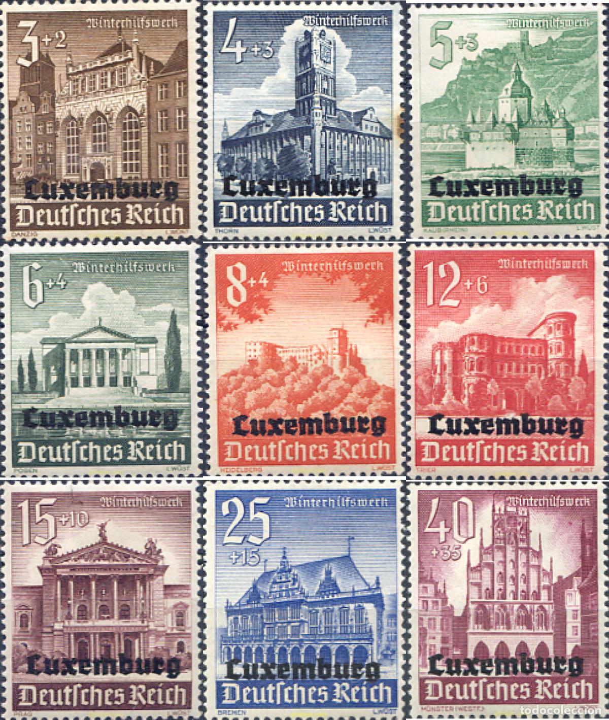 Selos: 97755 MNH LUXEMBURGO. Ocupaci&oacute;n alemana 1941 EDIFICIOS