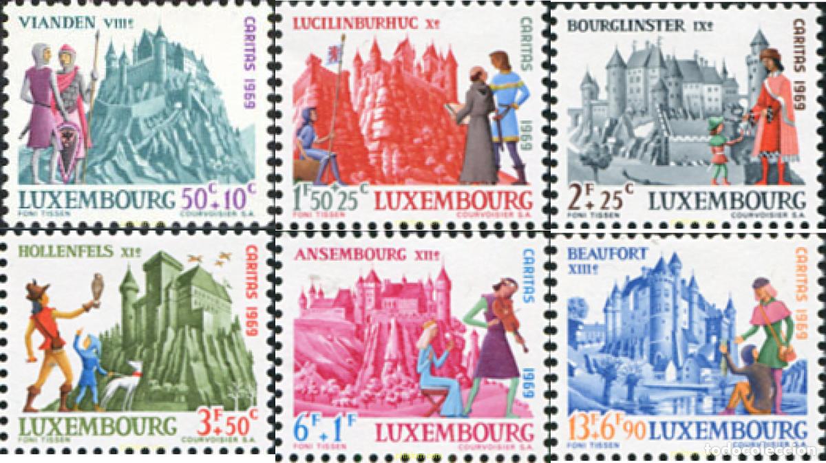Sellos: 119365 MNH LUXEMBURGO 1969 PRO OBRAS SOCIALES. EDIFICIOS FEUDALES