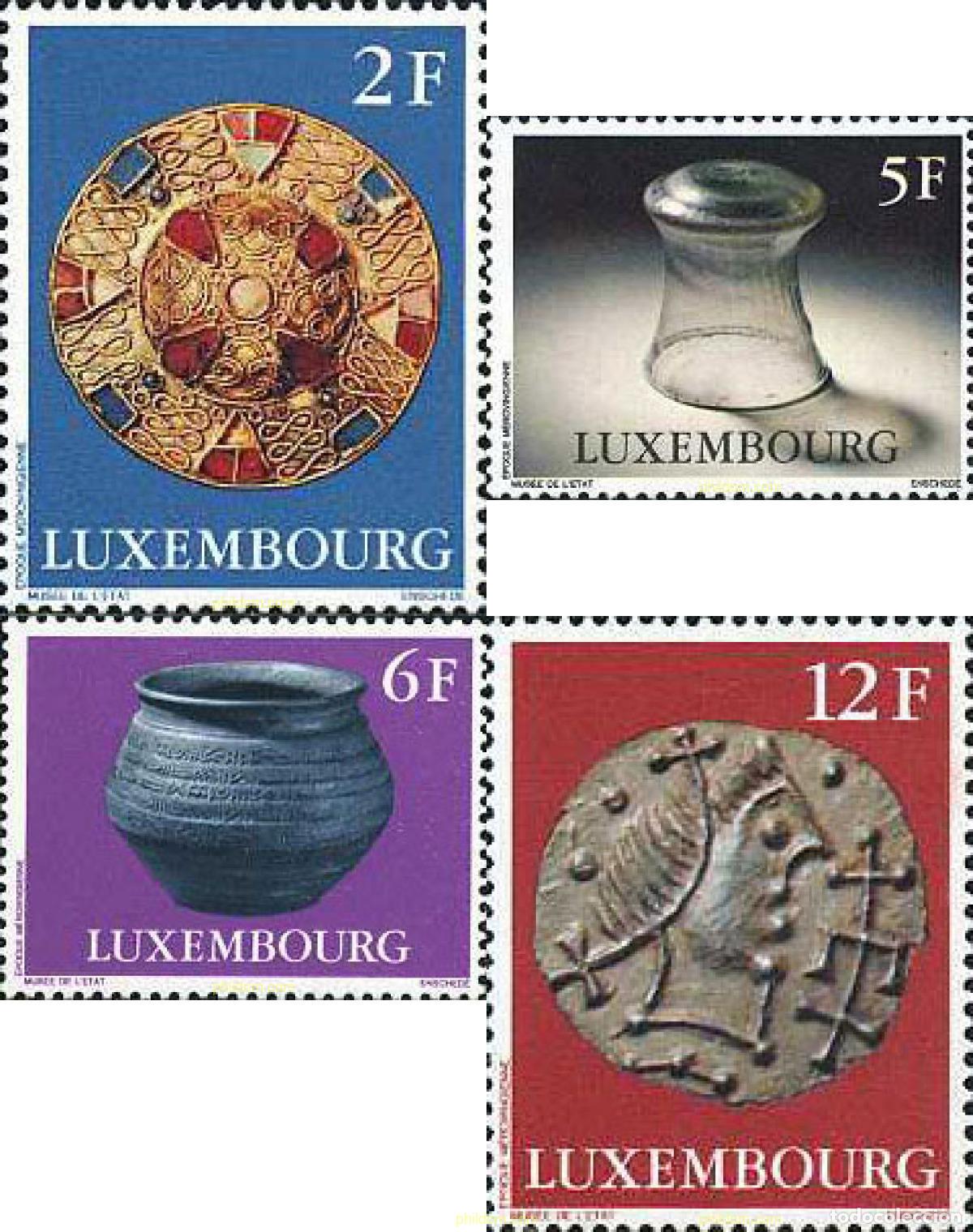 Sellos: 119400 MNH LUXEMBURGO 1976 OBJETOS DE LA EPOCA MEROVINGIA