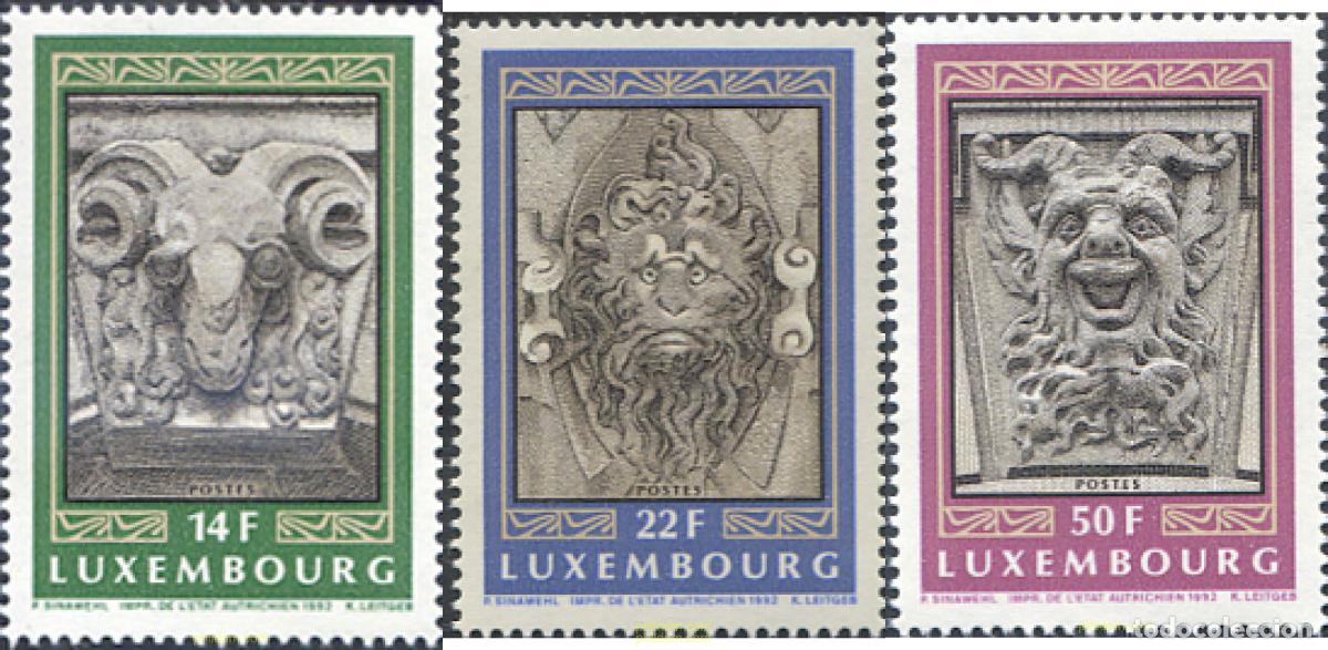 Sellos: 119483 MNH LUXEMBURGO 1992 MASCARONES. DETALLES DE LA ARQUITECTURA