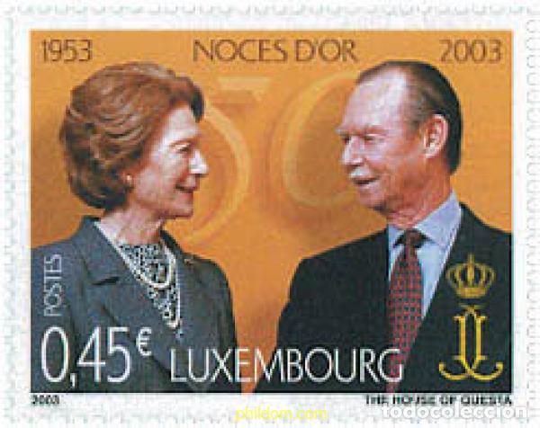 Sellos: 123727 MNH LUXEMBURGO 2003 BODAS DE ORO DE LOS DUQUES DE LUXEMBURGO