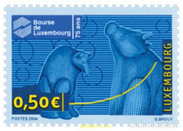 Sellos: 149039 MNH LUXEMBURGO 2004 75 ANIVERSARIO DE LA BOLSA