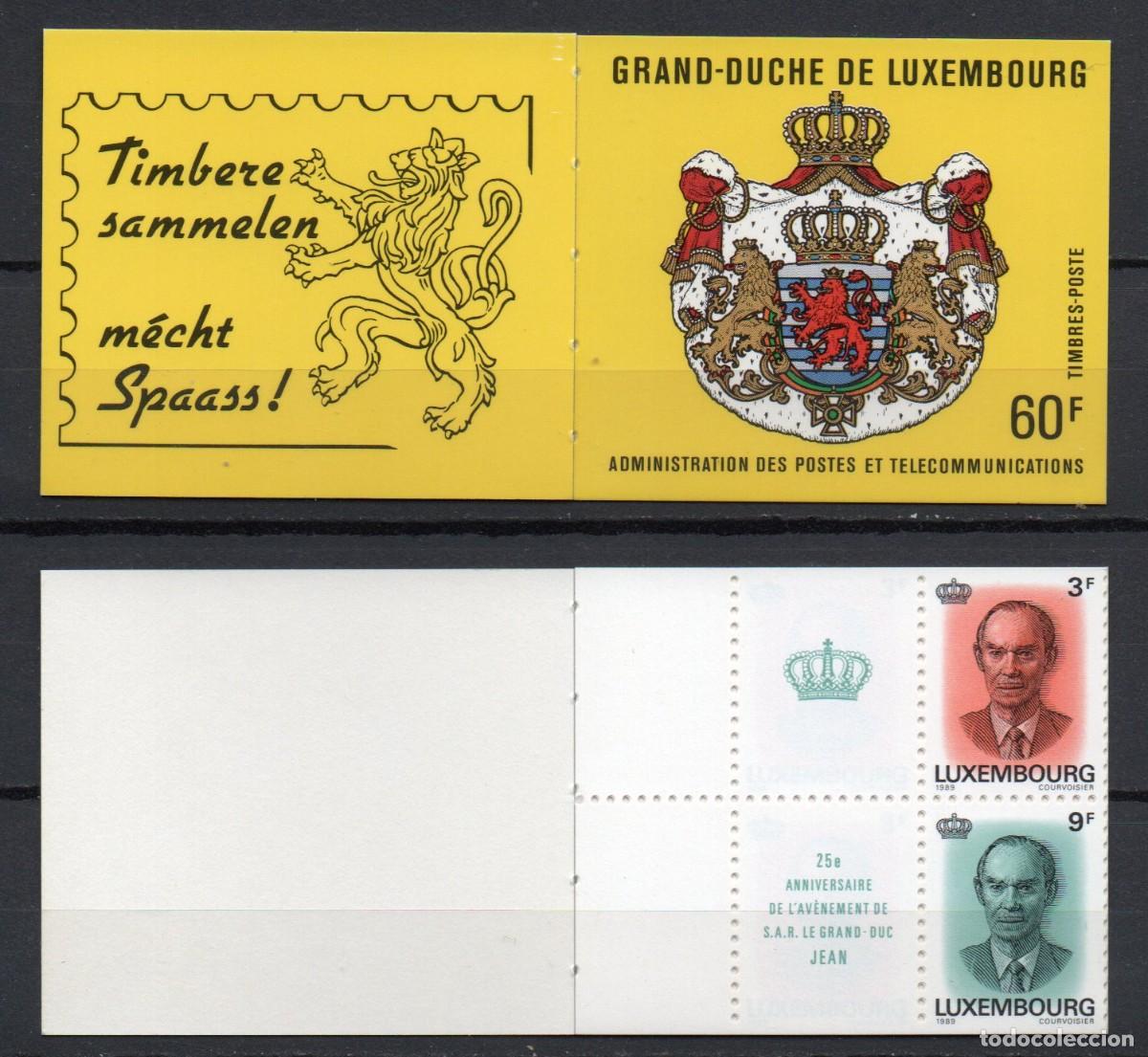 Sellos: LUXEMBURGO A&Ntilde;O 1989 YV C1175*** (CARNET) 25&ordm; ANIVERSARIO DEL REINADO DEL GRAN DUQUE JEAN