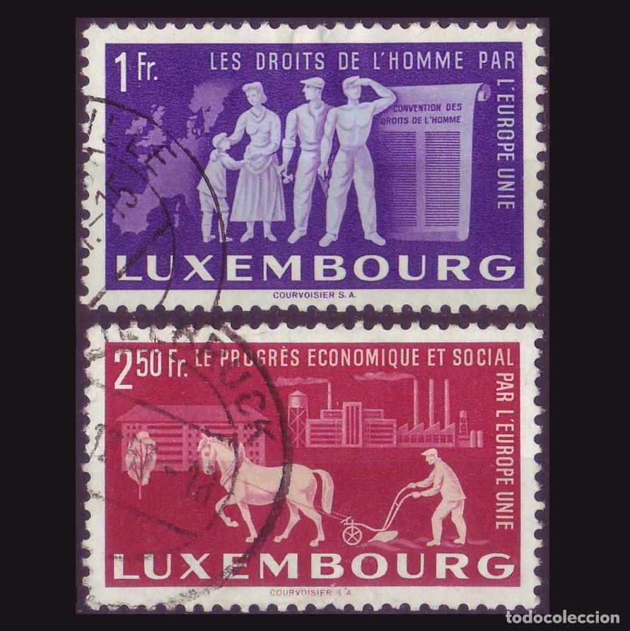 Sellos: 2v Luxemburgo 1951 | Uniting Europe | Yv: 444 + 446 - Mi: 479 + 481 - SG: 544 + 546 (U / &ordm;)