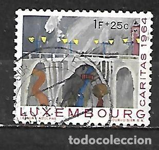 Sellos: 1964: Caritas. Ciudad de Luxemburgo pintada por ni&ntilde;os - Puente Adolfo (usado)