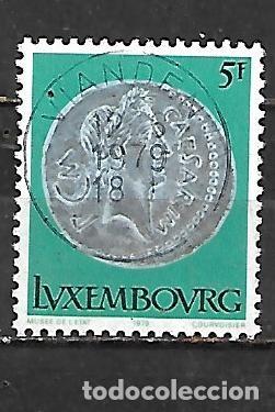 Sellos: 1979: Monedas romanas halladas en Luxemburgo - Denario de Gaius Julius Caesar, 44 aC (usado)