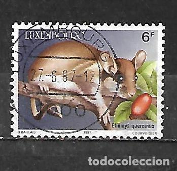 Sellos: 1987: Conservaci&oacute;n de la naturaleza - Lir&oacute;n. Eliomys quercinus (usado)