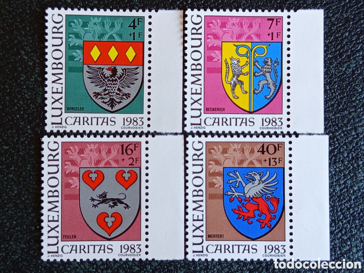 Sellos: Luxemburgo 1983 Caritas Escudos Municipales Lote 4S MNH (Michel 1086-1089)