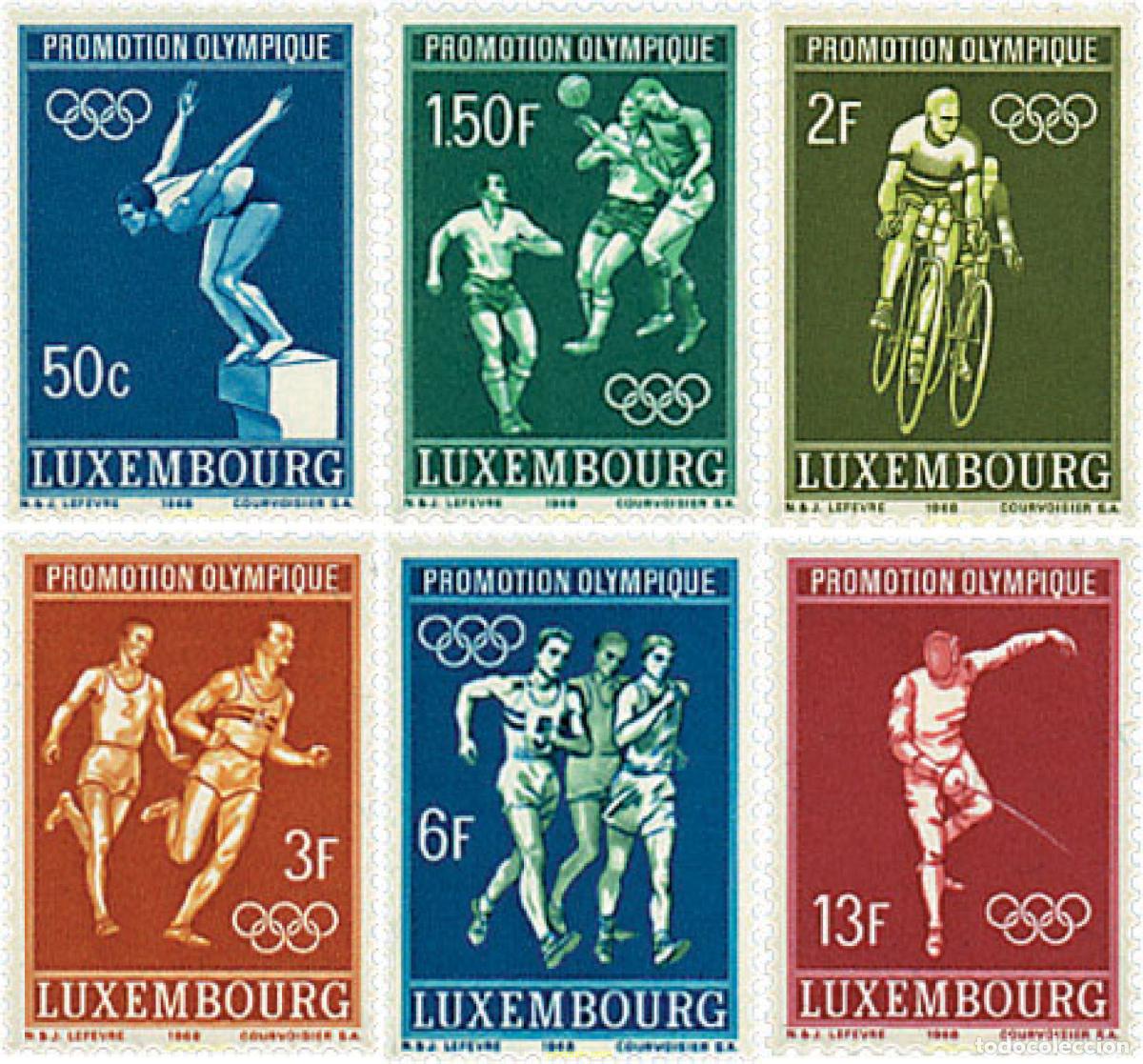 Sellos: 97410 MNH LUXEMBURGO 1968 19 JUEGOS OLIMPICOS VERANO MEXICO 1968