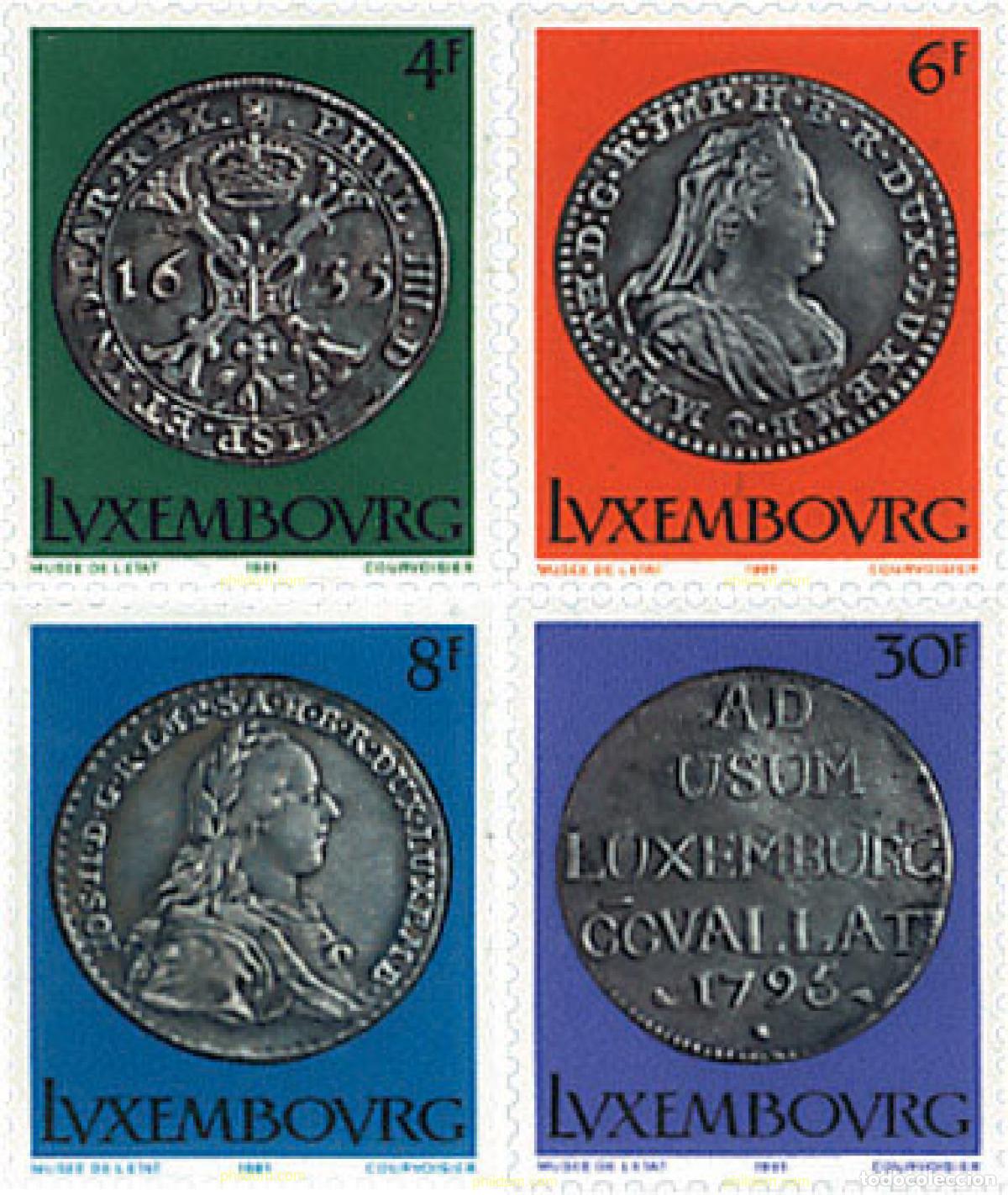 Sellos: 97567 MNH LUXEMBURGO 1981 MONEDAS DE LOS SIGLOS XVII Y XVIII