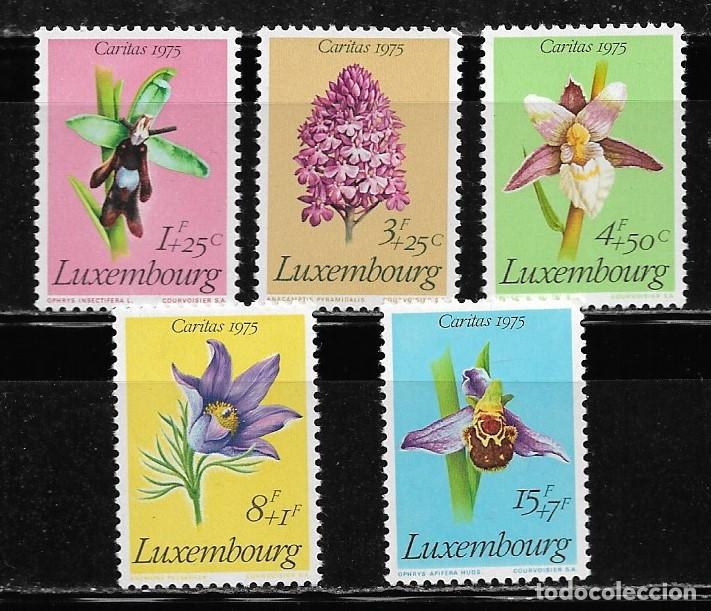 Sellos: LUXEMBURGO 1975, Ivert 864/68 - CARITAS - FLORES PROTEGIDAS. MNH.