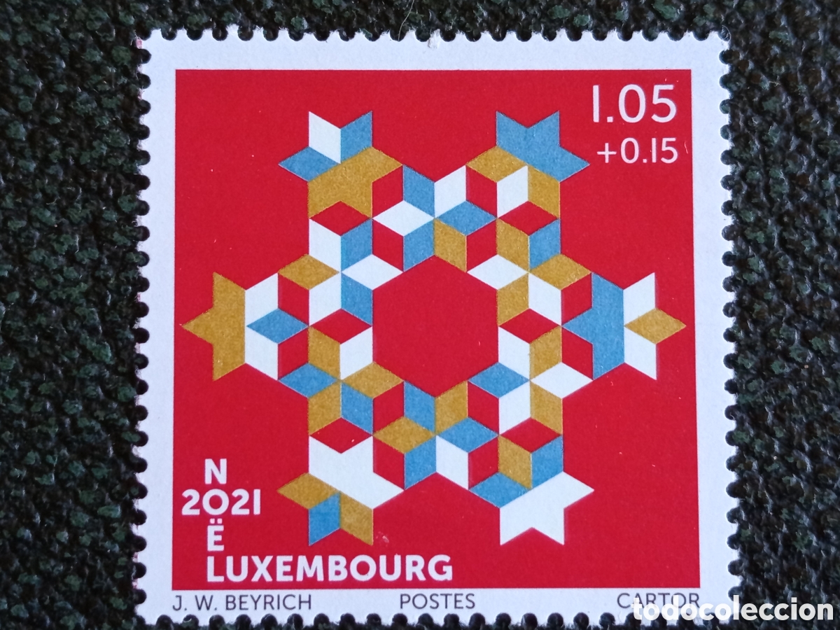Selos: Luxemburgo 2021 Navidad Patr&oacute;n Geom&eacute;trico Estrellas 1.05&euro; MNH Michel 2110