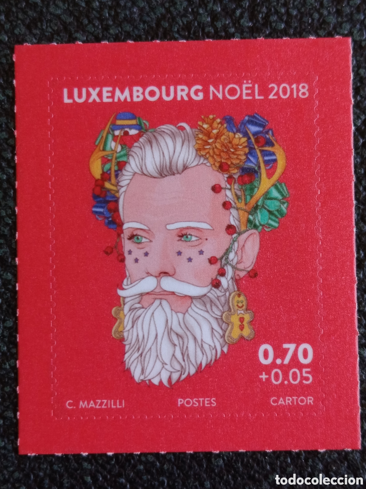 Selos: Luxemburgo 2018 Navidad Ilustraci&oacute;n Pap&aacute; Noel C. Mazzilli 0.70&euro; MNH