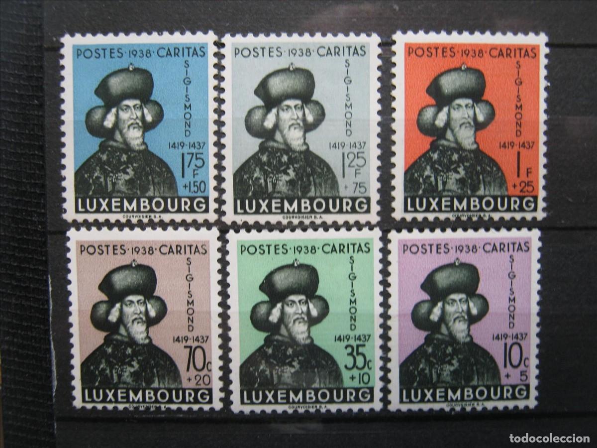 Sellos: LUXEMBURGO 1938 C&Aacute;RITAS SERIE YVERT 306/311 MH* LUJO.