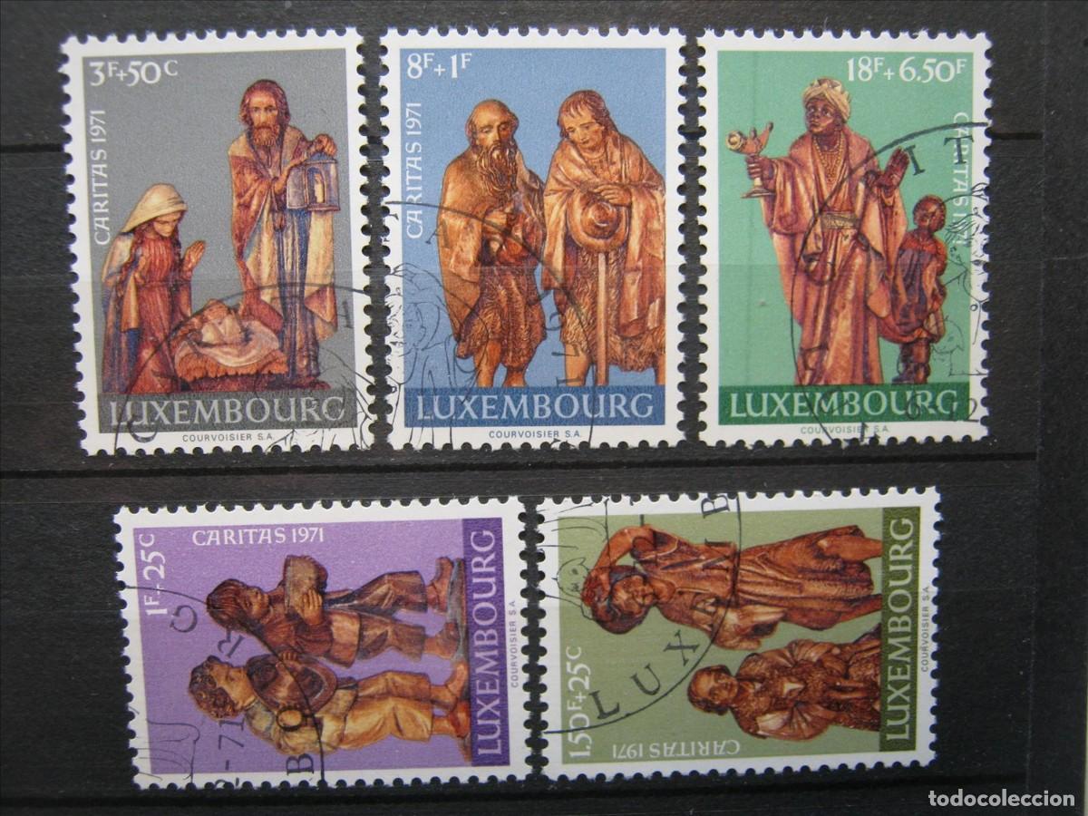 Sellos: LUXEMBURGO 1971 C&Aacute;RITAS SERIE YVERT 786/790 USADOS EN LUJO.