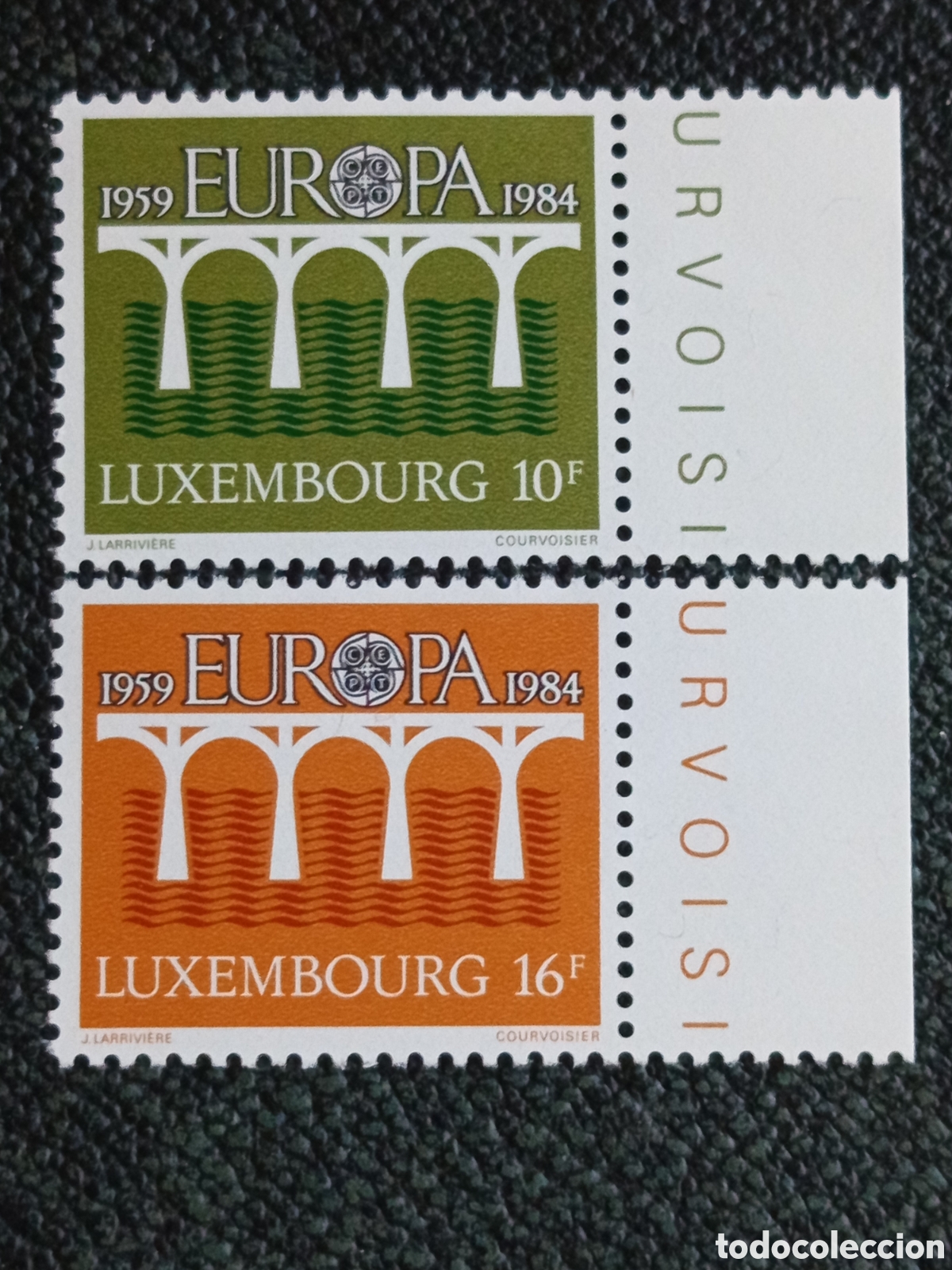 Sellos: Luxemburgo 1984 Serie Europa CEPT 25 Aniv Margen Courvoisier Scott 708/9 MNH