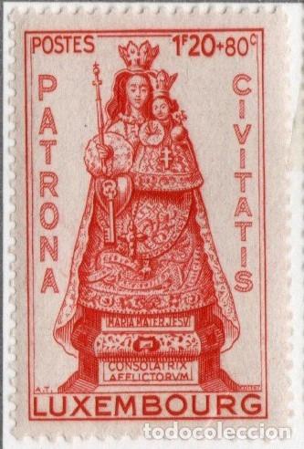 Sellos: Luxemburgo. La Virgen y el ni&ntilde;o.1945. YT-368. Nuevo