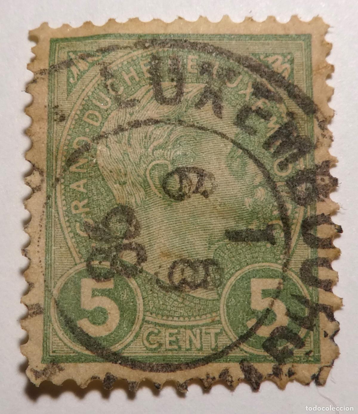 Sellos: Sello postal de Luxemburgo 5 c&eacute;ntimos 1895, Gran Duque Adolfo