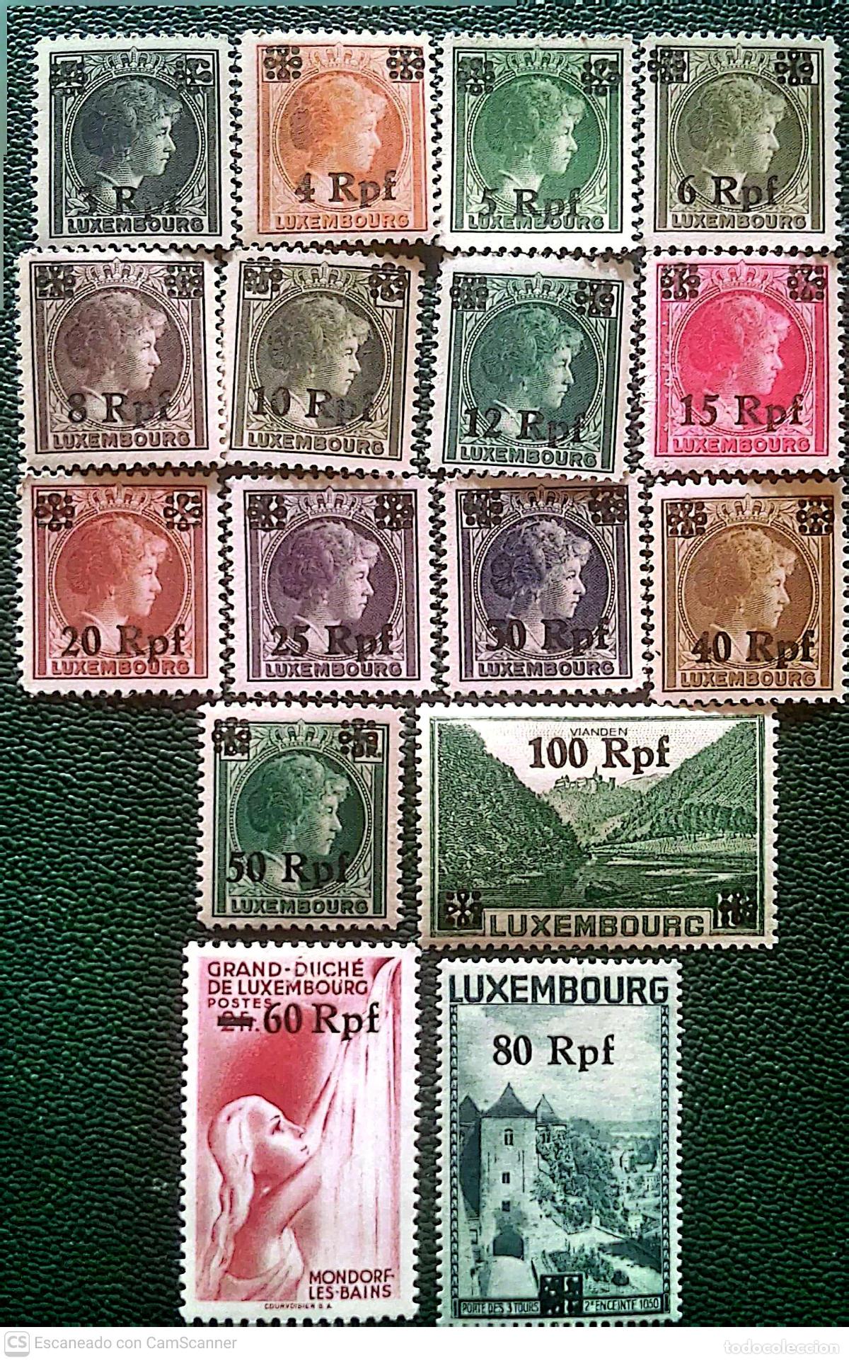 Sellos: Luxemburgo. Ocupaci&oacute;n Alemana. 17/32 Sellos de 1926/39 Sobrecargados. 1940, Sellos nuevos y numera