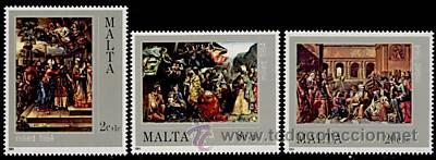Sellos: MALTA 1984 NAVIDAD - YVERT 694/696** - Foto 1