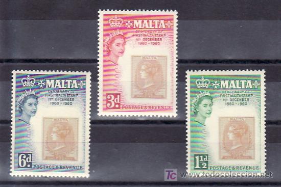 Sellos: MALTA 274/6 SIN CHARNELA, CENTENARIO DEL SELLO, - Foto 1