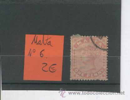 Sellos: SELLOS.CLASICOS.MALTA.NUMERO 6. - Foto 1