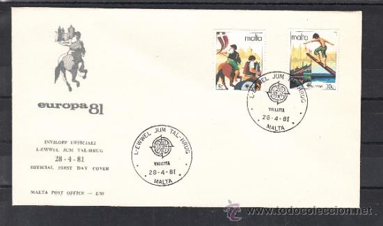 Sellos: malta  616/7 primer dia, tema europa, folklore, - Foto 1