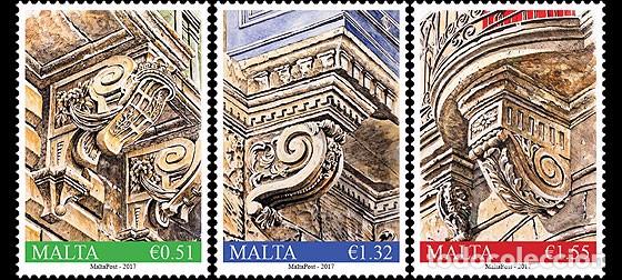Sellos: Malta 2017 - Balcony Corbels II stamp set mnh - Foto 1