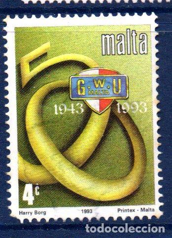 Sellos: MALTA.- CAT&Aacute;LOGO YVERT N&ordm; 895, EN USADO - Foto 1