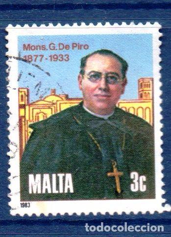Sellos: MALTA.- CAT&Aacute;LOGO YVERT N&ordm; 674, EN USADO - Foto 1