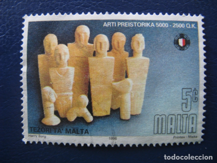 Sellos: malta, 1996 arte prehistorico - Foto 1
