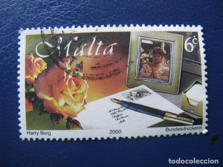 Sellos: malta, a&ntilde;o 2000 sello usado - Foto 1