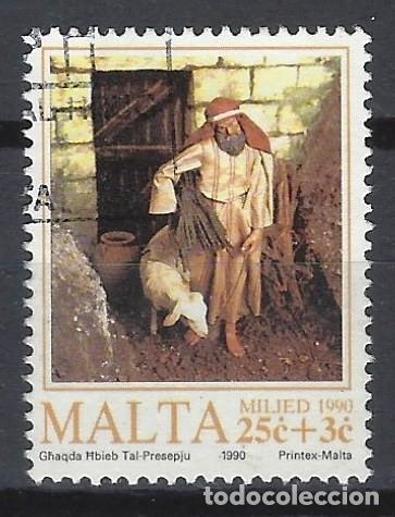 Sellos: MALTA 1990 - NAVIDAD - SELLO USADO - Foto 1