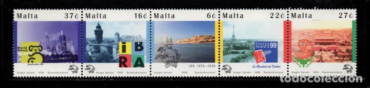 MALTA 1041/45** - AÑO 1999 - 125º ANIVERSARIO DE LA UNION POSTAL UNIVERSAL (Sellos - Extranjero - Europa - Malta)