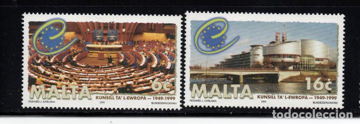 MALTA 1037/38** - AÑO 1999 - 50º ANIVERSARIO DEL CONSEJO DE EUROPA (Sellos - Extranjero - Europa - Malta)