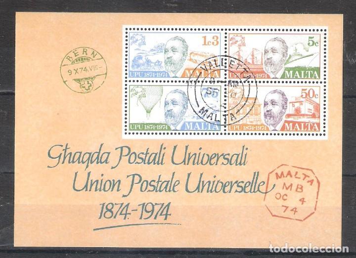 Sellos: MALTA H.B. n&ordm; 4&ordm; Centenario de la UPU - Foto 1