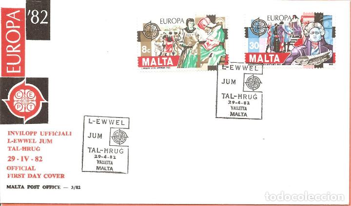 Sellos: SPD -FDC, MALTA, TEMA EUROPA , 1982 - Foto 1