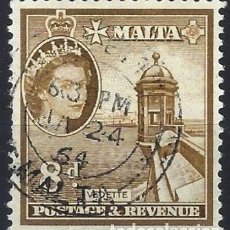 Selos: MALTA 1956-57 - ISABEL II Y GARITA DE VIGILANCIA - USADO. Lote 247916385