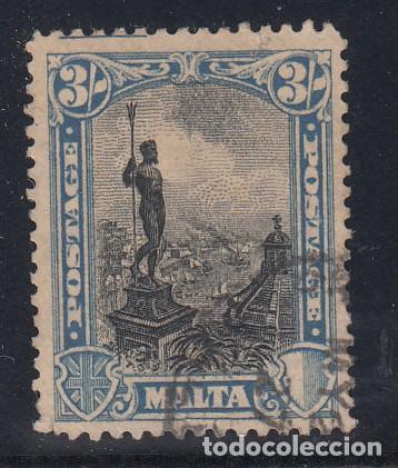 Sellos: malta 131 usada, estatua neptuno - Foto 1