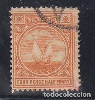 Sellos: malta 38 usada, barco de pesca - Foto 1