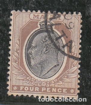 Sellos: malta 30 usada, eduardo VII - Foto 1