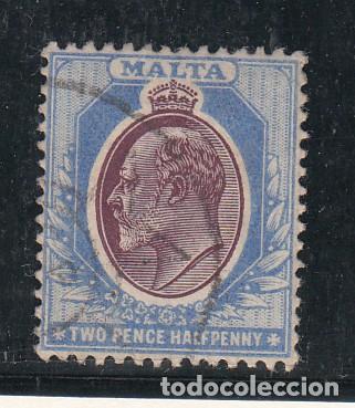 Sellos: malta 21 usada, eduardo VII - Foto 1